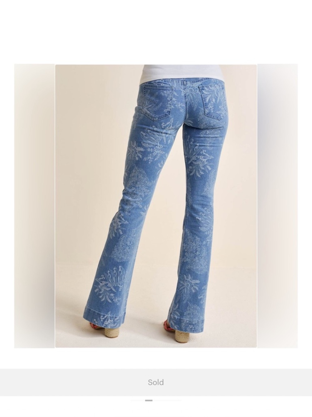 VENUS Blue Floral Flare Jeans - Picture 5 of 10